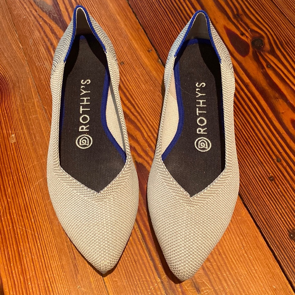 Rothy's Silver Gray The Point Flat
